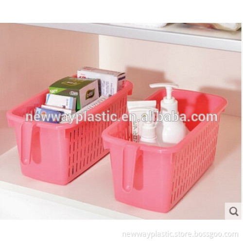 2016 New material red plastic storage box with two handles